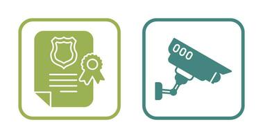 Document and Cctv Icon vector