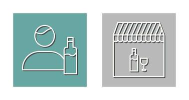 man drink and Cafe bar Icon vector