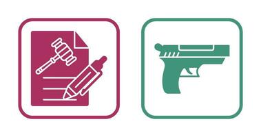 archivo y pistola icono vector