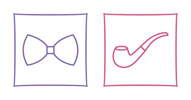 Bow Tie and Smoking pipe Icon vector