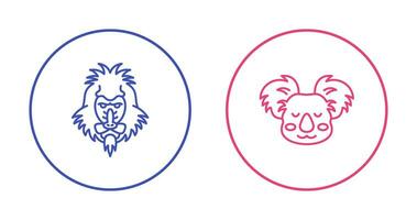 Mandrill and Koala Icon vector