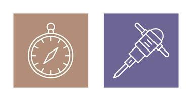 Compass and Drilling Icon vector