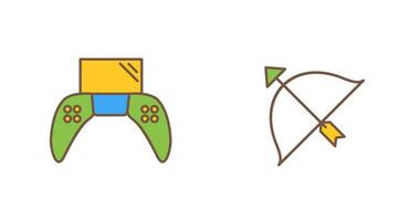 Play Station and Archery Icon vector