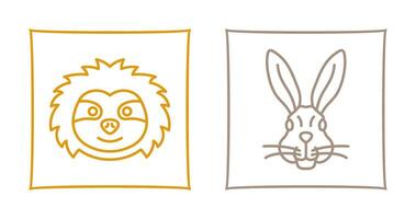 Sloth and Rabbit Icon vector