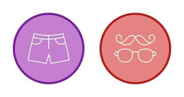 hipster estilo y pantalones cortos icono vector