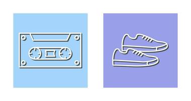 Casette and Sneakers Icon vector