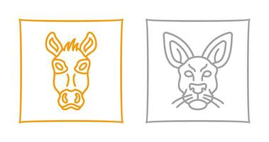 Donkey and Kangaroo Icon vector