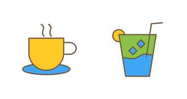 hot coffee and whiskey sour Icon vector