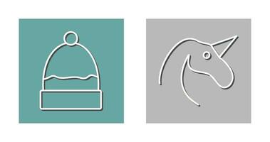 Warm Cap and Unicorn Icon vector