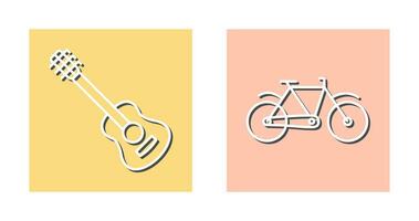 Guitar and Biycle Icon vector