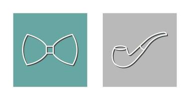 Bow Tie and Smoking pipe Icon vector