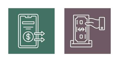 depositar y transferir icono vector