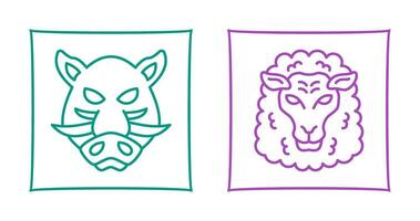 Sheep and Boar Icon vector