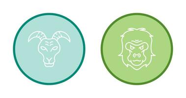 Goat and Gorilla Icon vector