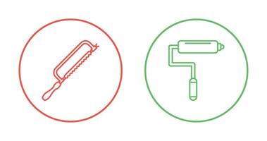 Hacksaw and Paint Roller Icon vector