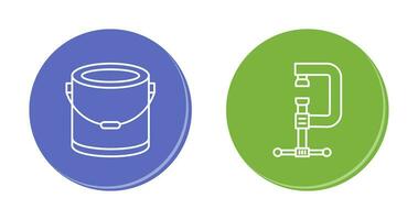 Paint Bucket and Clamp Icon vector