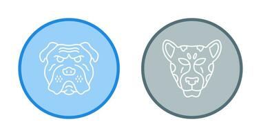 Bulldog and leopard Icon vector