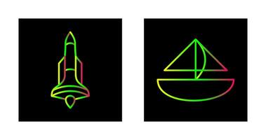 Rocket and Small Yacht Icon vector