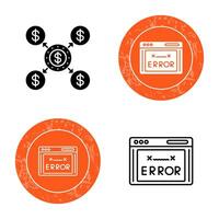 icono de vector de código de error