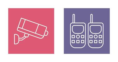 CCTV Camera and Walkie Talkie Icon vector