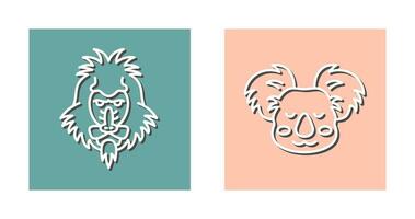 Mandrill and Koala Icon vector