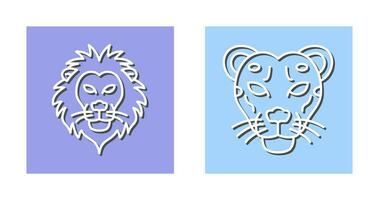 Lion and Cheetah Icon vector