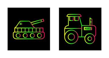 tanque y tractor icono vector