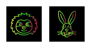 Sloth and Rabbit Icon vector