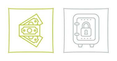 Money and Safe Box Icon vector