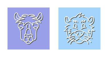 Alpaca and Otter Icon vector