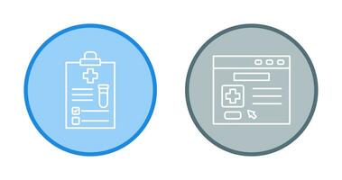 Medical Report and Browser Icon vector