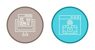 Online store and Locatation Icon vector