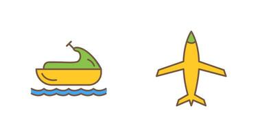 Jet Ski and Plane Icon vector