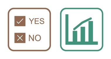 Yes No Option and Statistics Icon vector