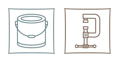 Paint Bucket and Clamp Icon vector