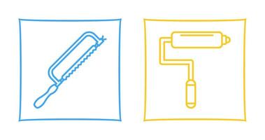 Hacksaw and Paint Roller Icon vector