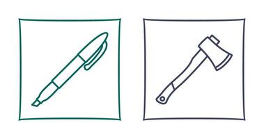 Marker and Axe Icon vector