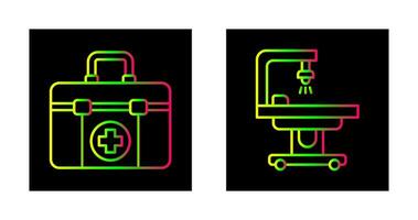 primero ayuda equipo y operando habitación icono vector