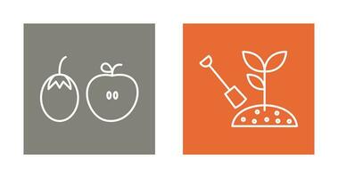 Fruits and Vegetables and Plantation Icon vector