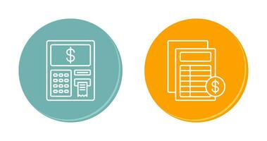 Atm and Invoice Icon vector