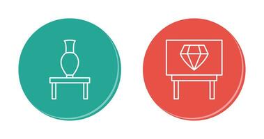 Vase Exhibit and Diamond Exhibit Icon vector