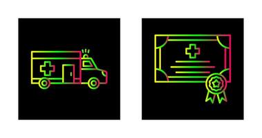 Ambulance and Certificate Icon vector