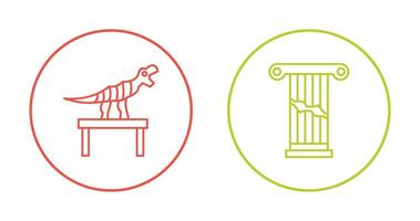 Bones Exhibit and Broken Icon vector