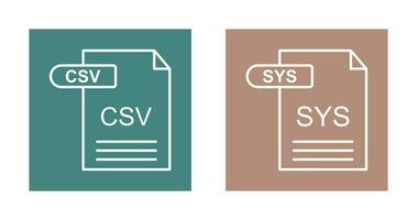 csv y sys icono vector