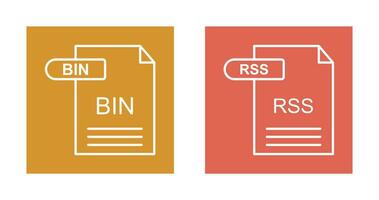 BIN and RSS Icon vector