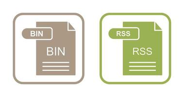 BIN and RSS Icon vector