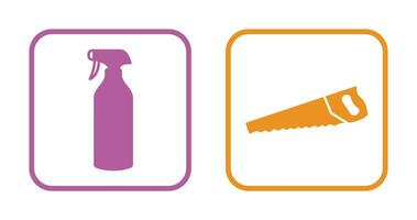 Spray bottle and Handsaw Icon vector