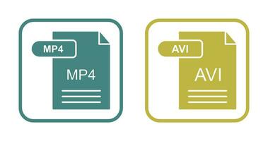 MP4 and AVI  Icon vector