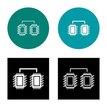 procesadores conectados vector icono