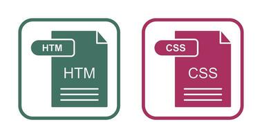 HTM and CSS Icon vector